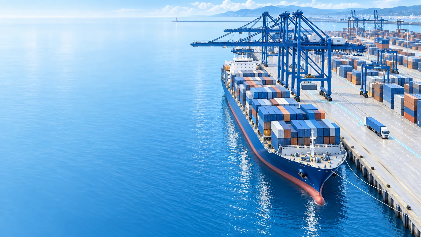 Illustration of coordinated container vessel and terminal operations